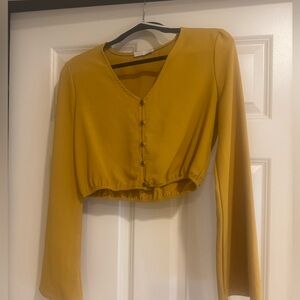 Emory Park Mustard Button-Up Blouse